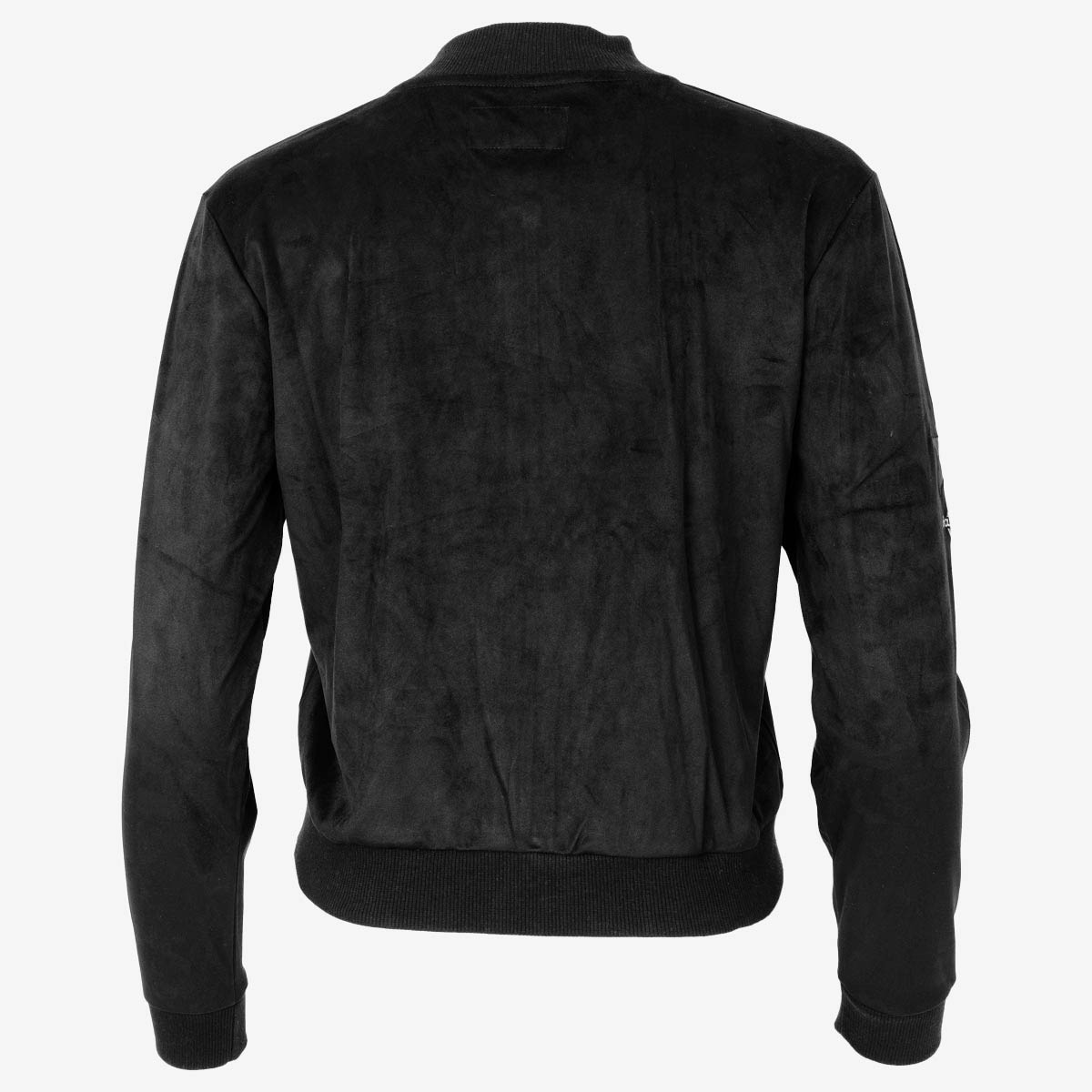 Women's Black Suede Bomber Jacket image number 5